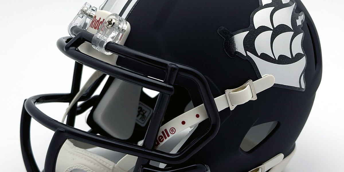 black football helmet side Hudson (OH) High School Mini Football Helmet — T-Mac Sports