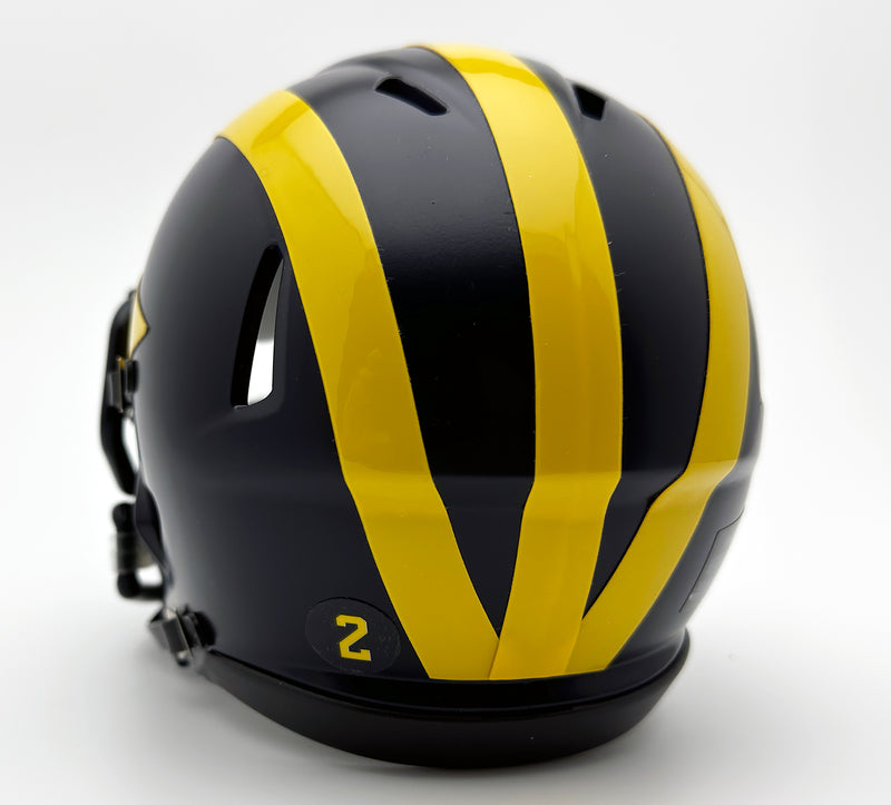Wolverines Mini Football Helmet Numbers 76 / Mini / Yellow