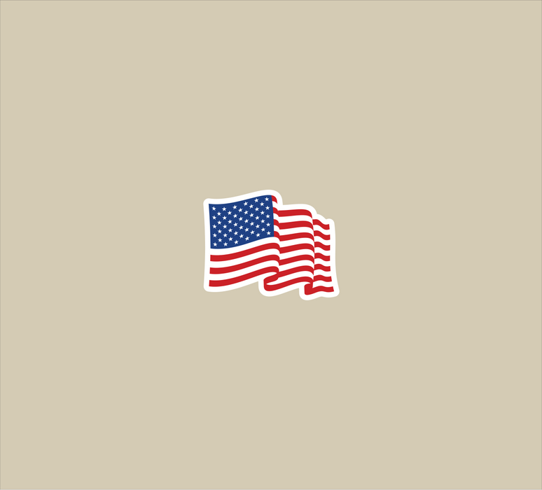 Mini Wavy USA Flag (White Outline)