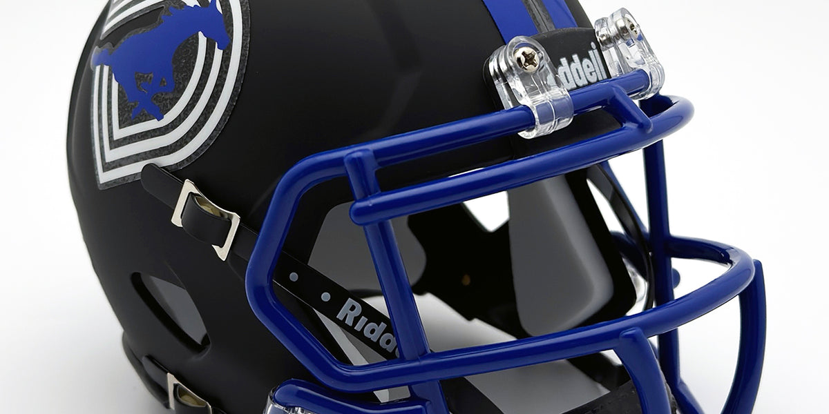covid football helmet concept Southern Methodist Mustangs (Alternate 8) Mini Football Helmet — T-Mac  Sports