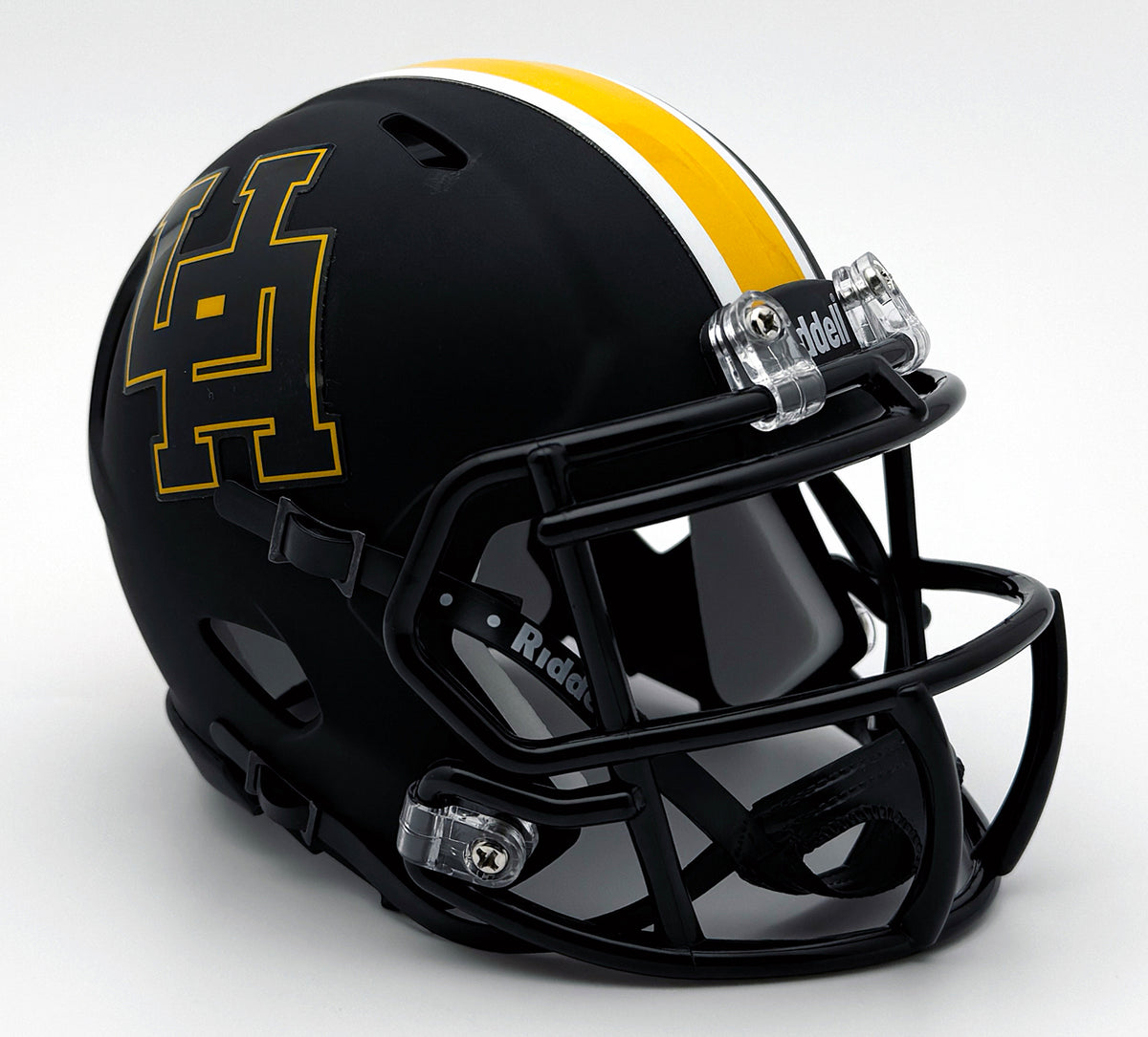 black and gold football helmet Upper Arlington (OH) High School Mini Football Helmet — T-Mac Sports