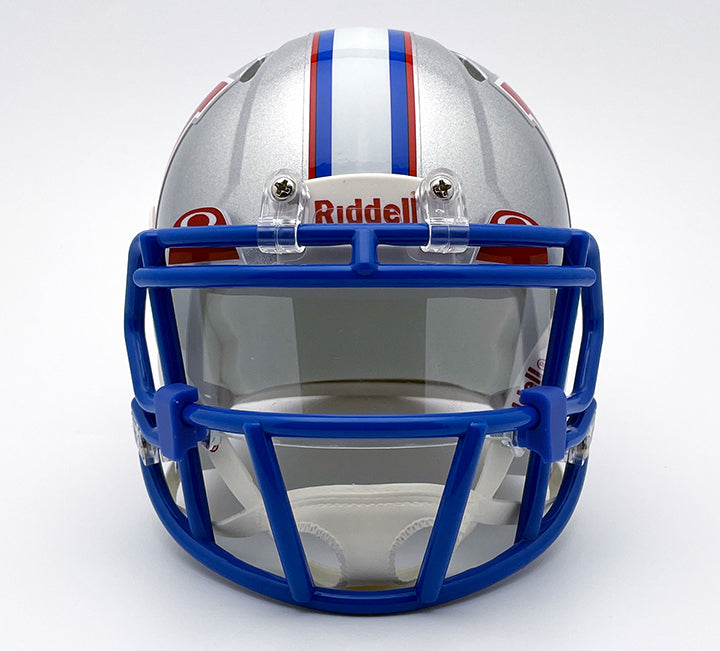 Mini Football Helmet Visor Oakley (O on each side) / Oakley Clips / Blue Mini Football Helmet Visor Oakley (O on each side) / Oakley Clips / Blue