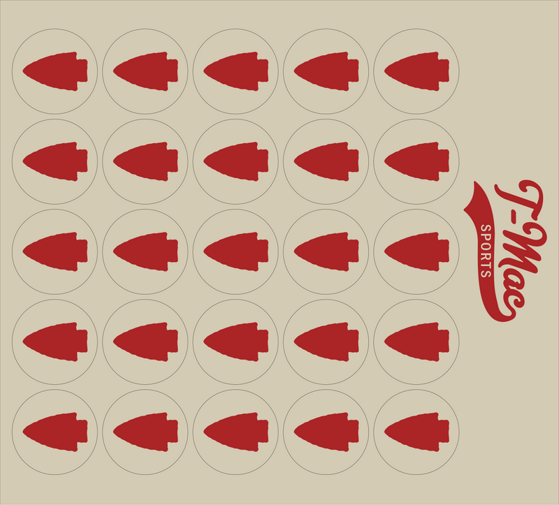arrowhea football helmet Arrowhead Award Decals Cardinal / 3/4 Inch