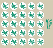 Buckeye Mini Award Decals (Chrome Green White)