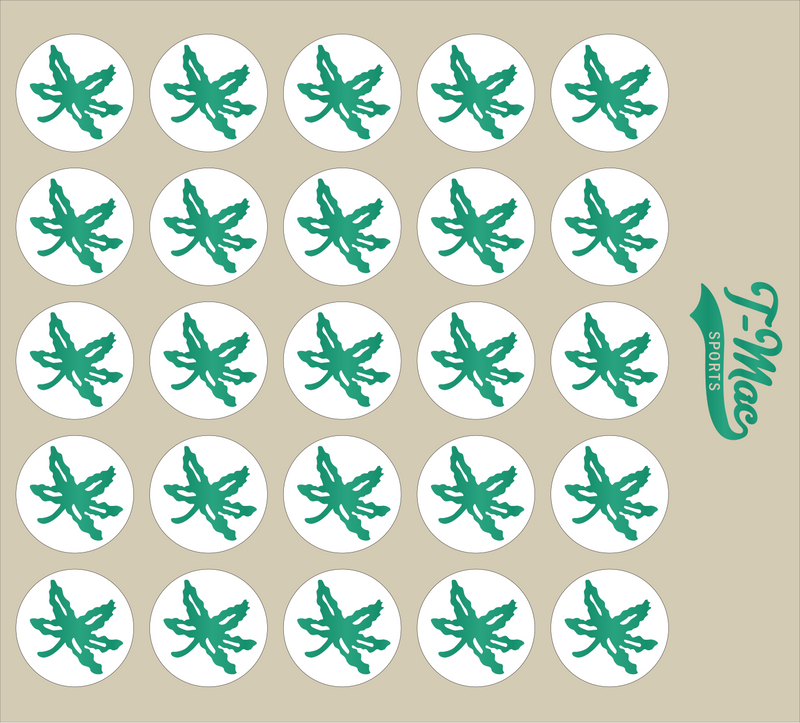Buckeye Mini Award Decals (Chrome Green White)