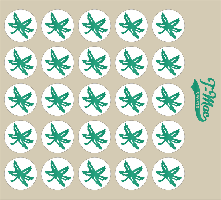 Buckeye Mini Award Decals (Chrome Green White)