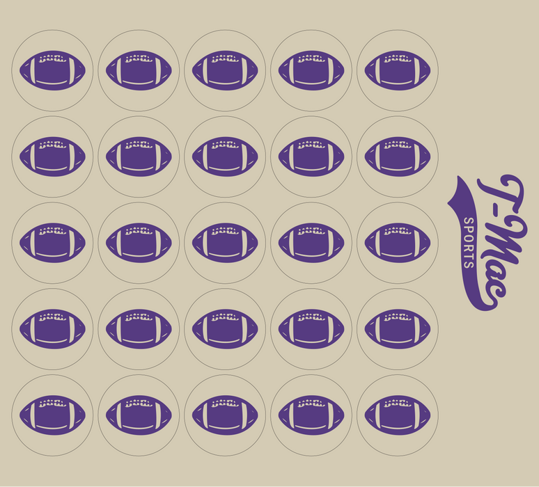 Football Mini Award Decals (Purple)