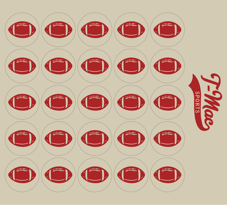 Football Mini Award Decals (Red)