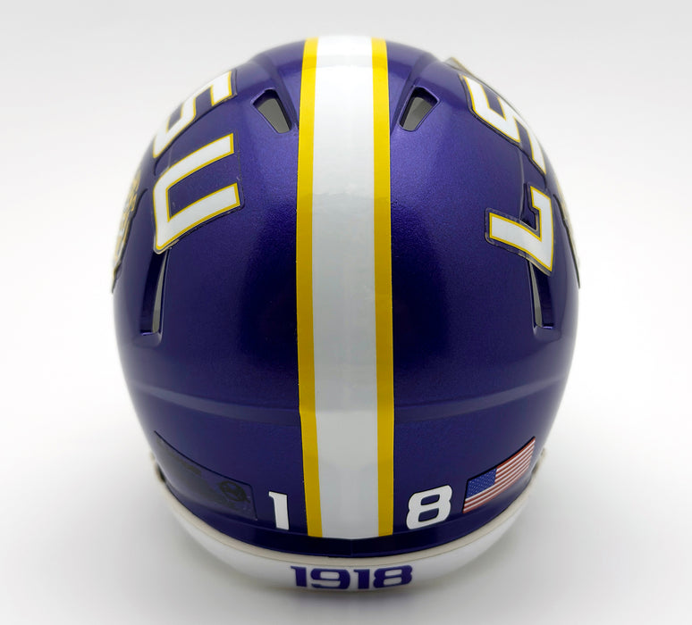 LSU Tigers (Alternate 1) Mini Football Helmet (Back)